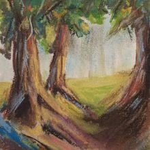 Aquarell mit Pastellkreide Aquarell mit Pastellkreide