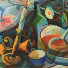 Stilleben mit Blutsuppe Öl auf Leinwand