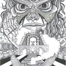 ,,Cosmical Soullution" - Ink / Carton - 25x45 cm / 2007