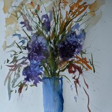 Blaue Vase (Aquarell)