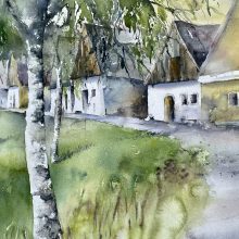 Kellergasse mit Birken 