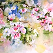 Apfelblüte Aquarell 30x40 10-16