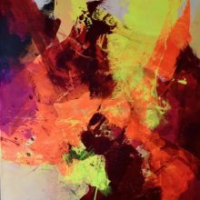 Neonblitz (Acrylfarben auf Grobleinen 80x 100)