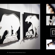 Eisbären, 3D-Seilbilder, 2 mal 100 x 100cm