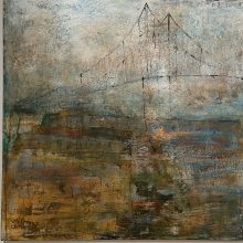 "wohin ?", Acryl, Marmormehl, Tusche, 100x100cm