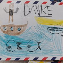 Postkarten der junges Zuschauer