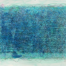 Ins Blaue geschrieben, 2013, Aquarell mit Tusche, 64x50 cm