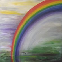 Sonnenlicht trocknet das nasse Land und malt dir den Regenbogen!