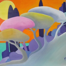 Morgenstimmung am Pinienstrand 80x60