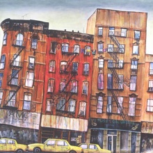 "YELLOW CABS" New York, Acryl auf Leinen, 122 x 172 cm