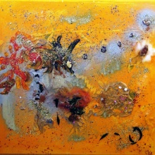 Ohne Titel, Collage auf Leinwand