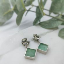 Ohrschmuck Pyrit mit Chrysopras