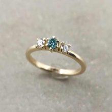 Verlobungsring Gelbgold mit türkisem Brillant