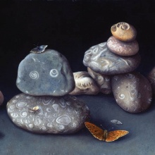 Ybbssteine, Eitempera und Öl auf Holzplatte, 2003, 21x47 cm