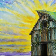 Sunset Behind The Barn