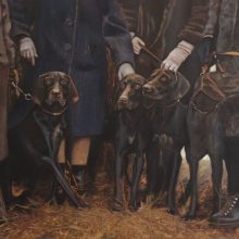 "Jagdhunde", Öl auf Leinen, 120 x 80 cm