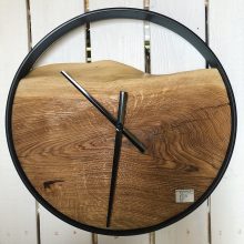 Wanduhr 40 cm Durchmesser in Eiche gebürstet 