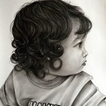 Radhas Portrait Zeichnung