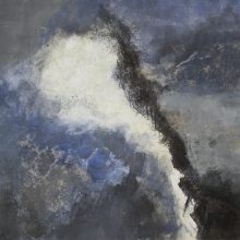 "Zeitfenster", Acryl, Kreide,Asche, Kohle, 80x80cm