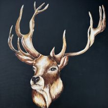 Hirsch 80x 80 cm Acryl auf Leinwand