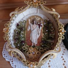 Straußenei mit Auferstandenen