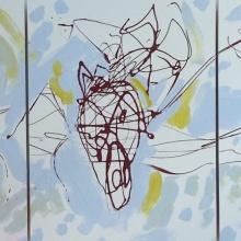 horsehead, 2013, Acryl, Triptychon auf Hartfaserplatte, 105x52