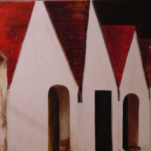 Oggau-Kellergasse, Acryl auf Leinwand 2002, 60x80