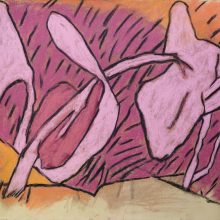 Garten rosa, 2022, Pastell auf Papier, 48 x 62 cm