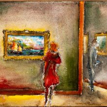 Rote Dame am Türkisen Meer