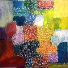 Sunny Day, Acryl/Ölpastellkreide auf Leinwand, 100 x 100  cm