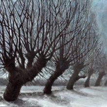 Kopfweiden X, 2008, 40 x 50 cm, Öl/Leinwand