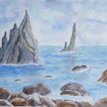 Felsen im Meer bei Vik (Island)
