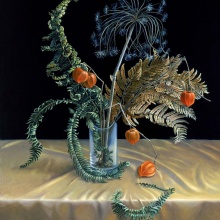 Fragiles Bouquet, Eitempera und Öl auf Holzplatte, 2003, 49x39cm