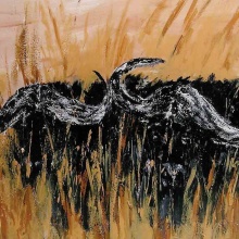 BÜFFEL, Acryl auf Leinwand, 70x100