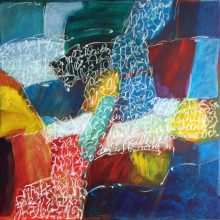 Arrivederci, Acryl/Ölpastellkreide auf Leinwand, 80 x 80 cm