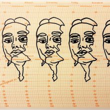 Drape orange faces paper