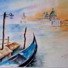 Venedig Santa Maria della Salute Aquarell 30x40 3-13