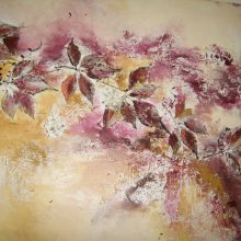 Acrylcollage Weinlaub